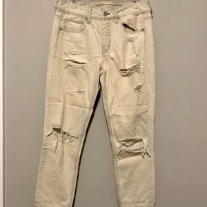 Ripped white wash jeans